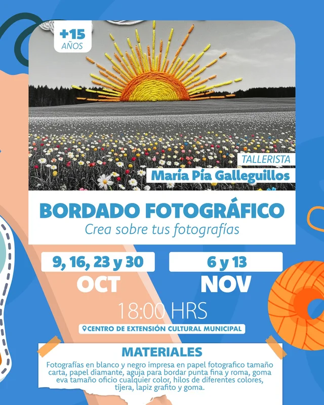 Afiche: Bordado fotográfico · Crea sobre tus fotografías