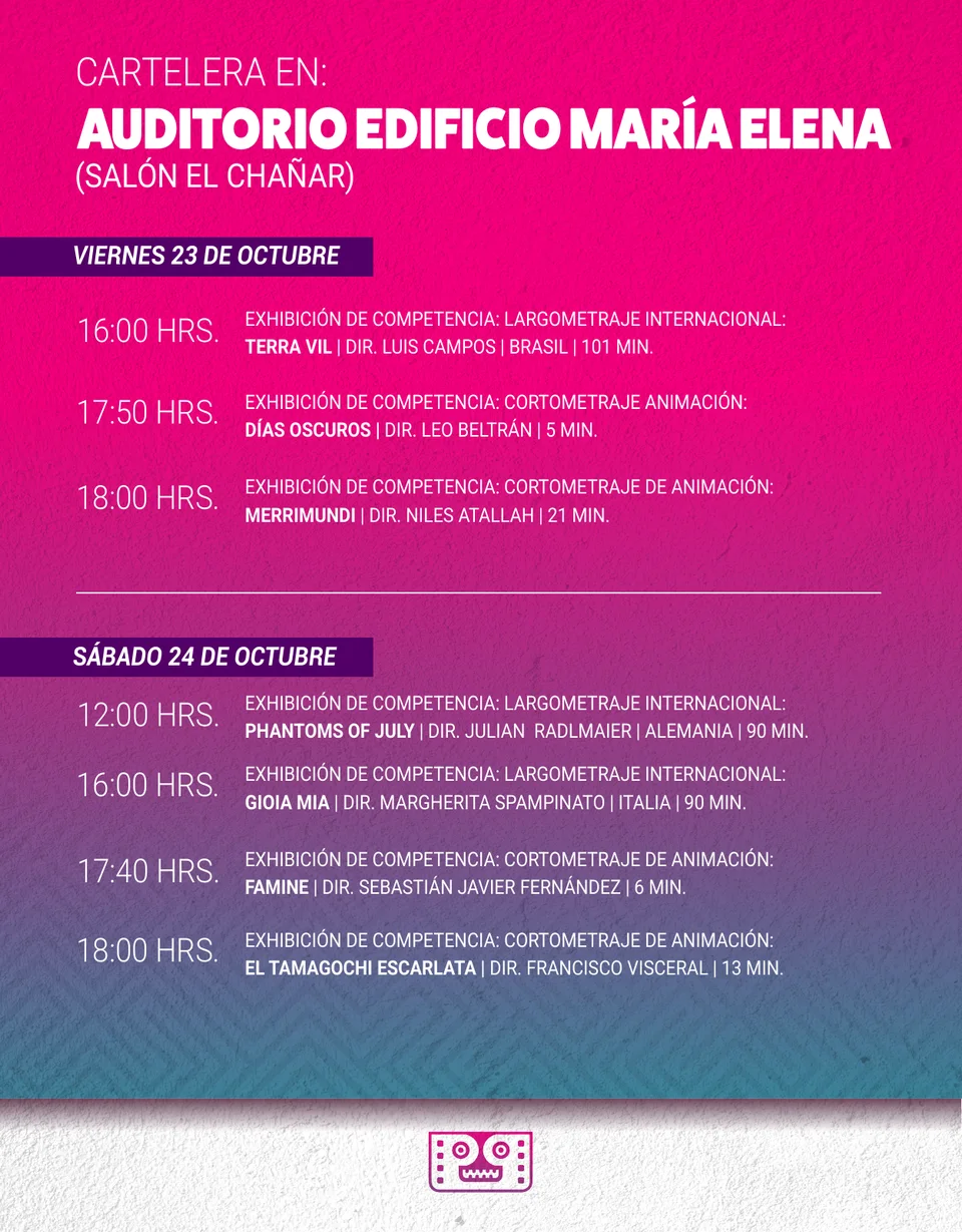Afiche de FECILS · Cine internacional y animación · sábado