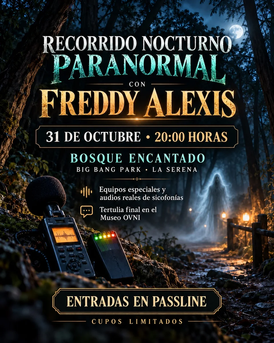 Afiche de Recorrido nocturno con Freddy Alexis · Big Bang Park