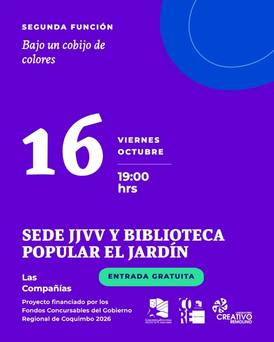Afiche de Bajo un cobijo de colores · Biblioteca El Jardín