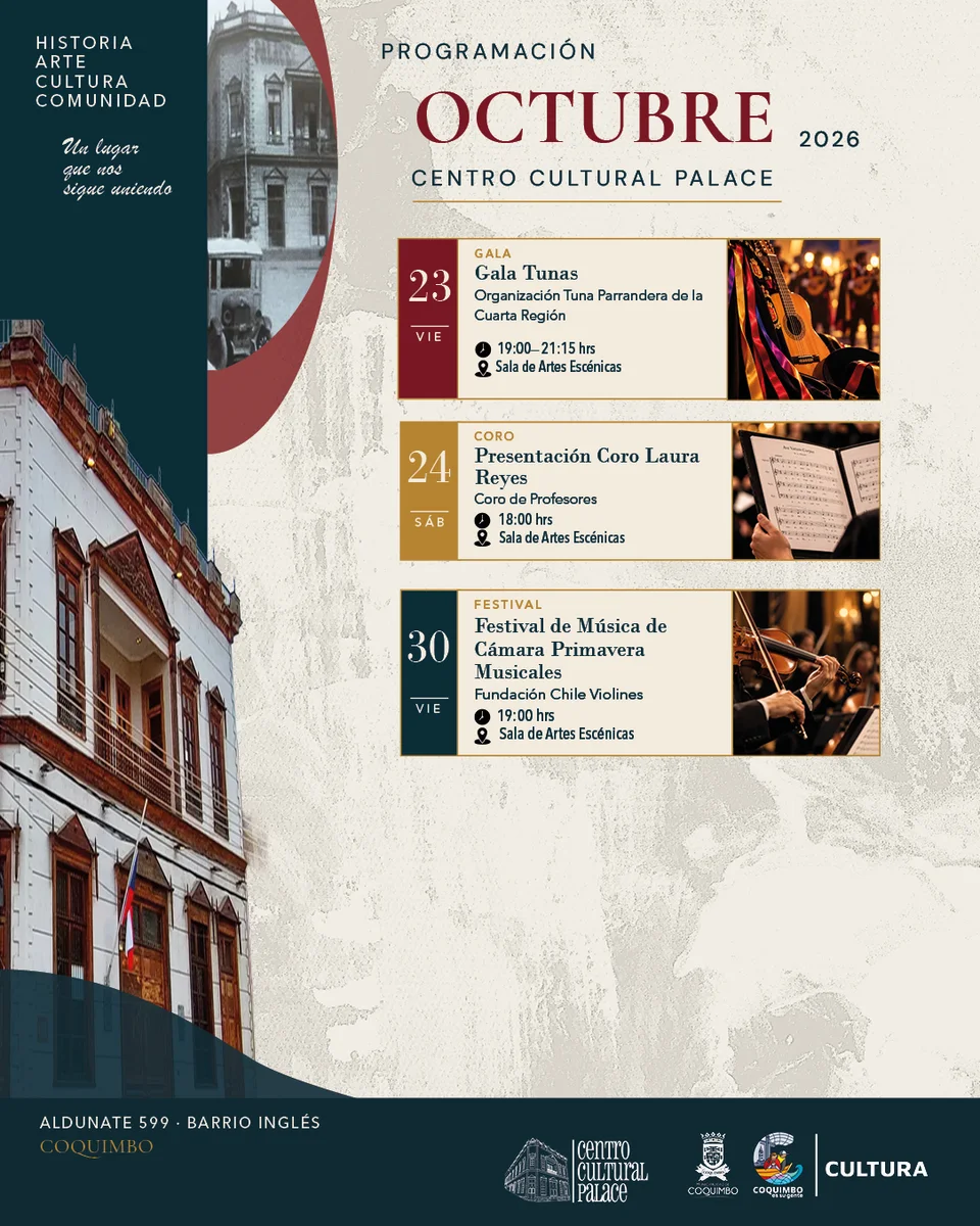 Programación oficial de octubre 2026 del Centro Cultural Palace · segunda lámina