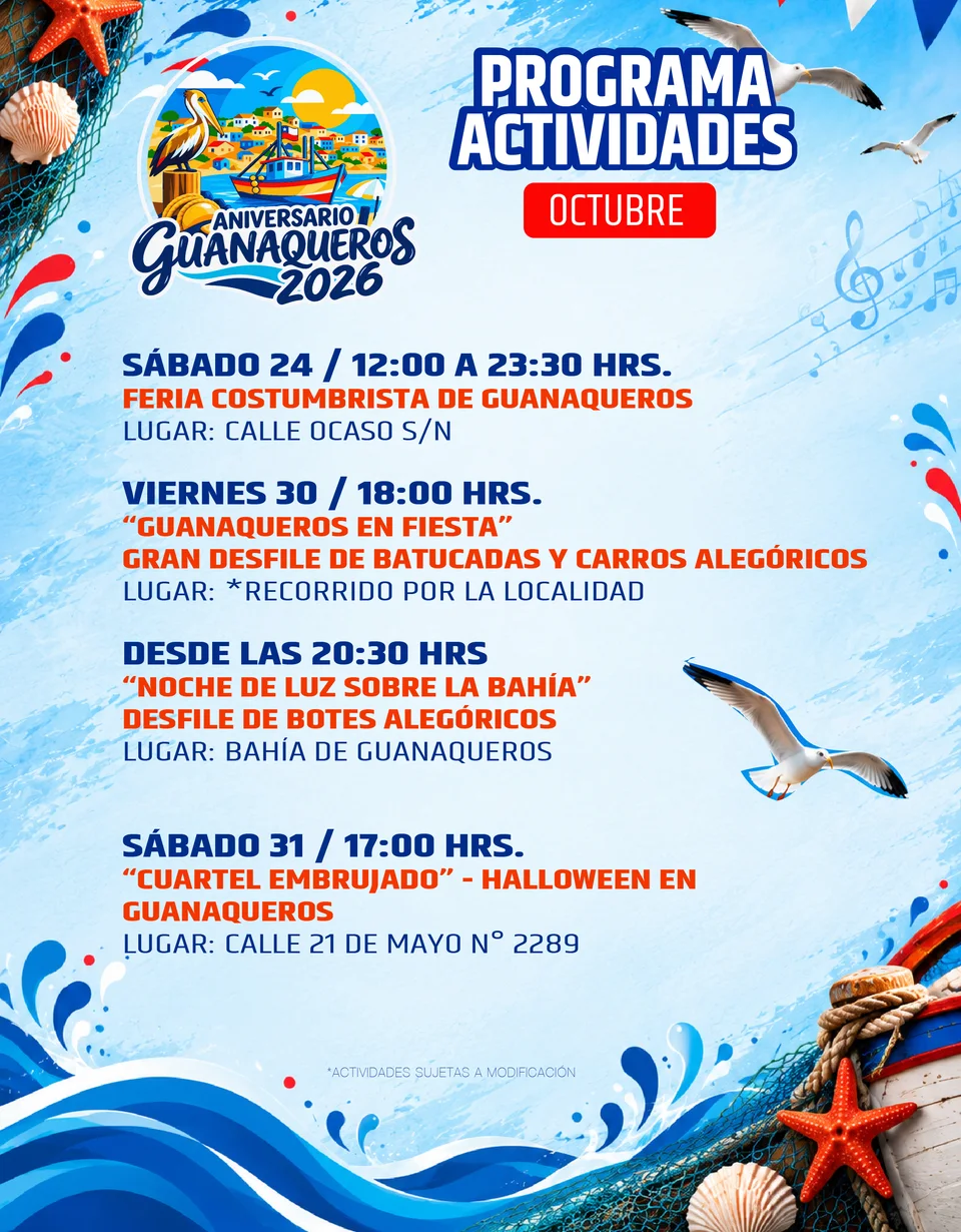 Afiche de Cuartel embrujado · Halloween en Guanaqueros