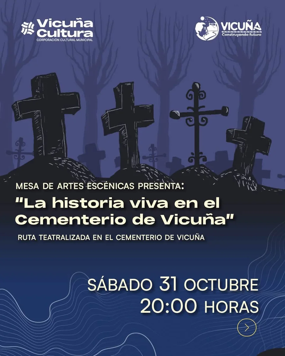Afiche de La historia viva en el Cementerio de Vicuña