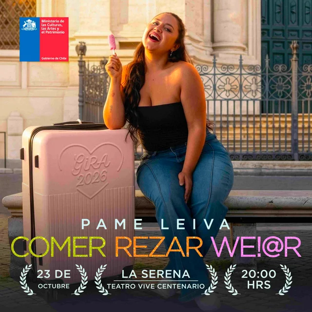 Afiche: Pamela Leiva · Comer, Rezar, We!@r