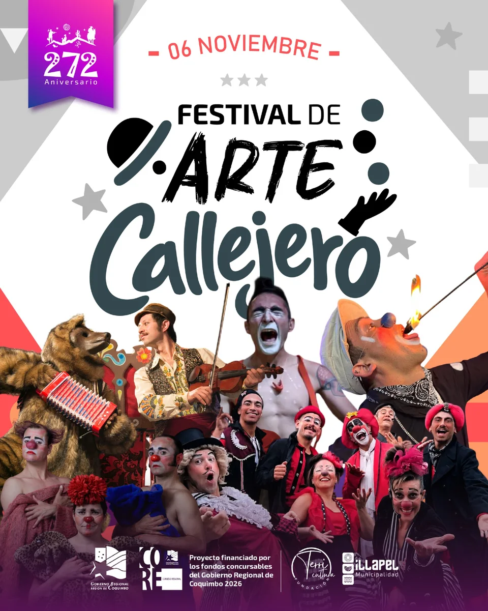 Afiche de Festival de Arte Callejero · aniversario de Illapel