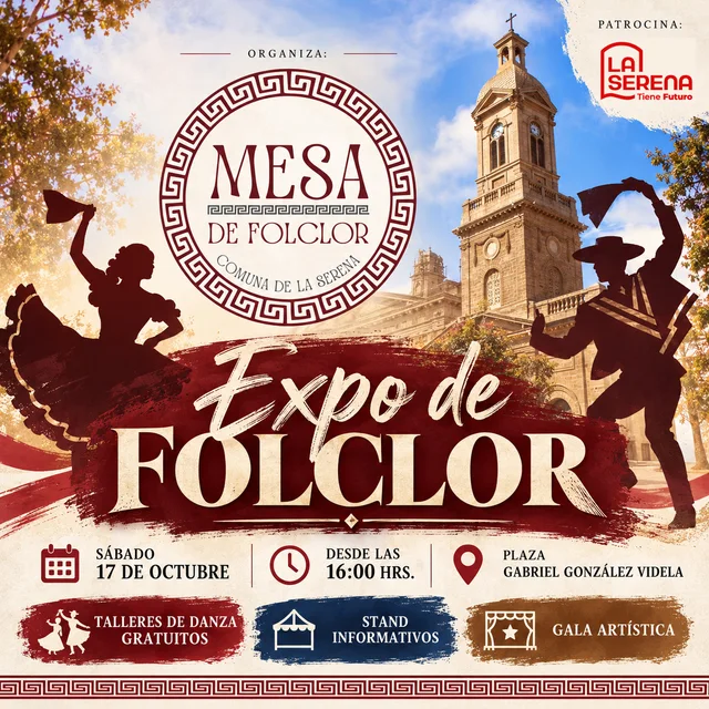 Afiche de Expo de Folclor · talleres y gala artística