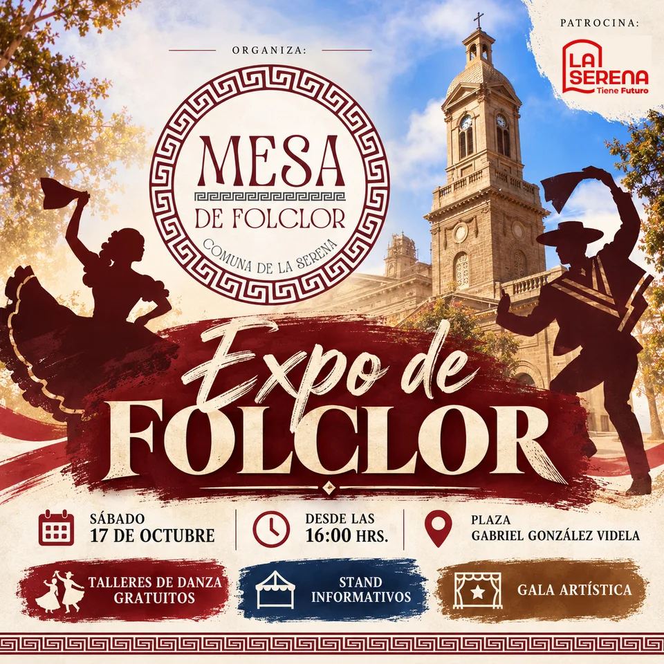 Afiche de Expo de Folclor · talleres y gala artística