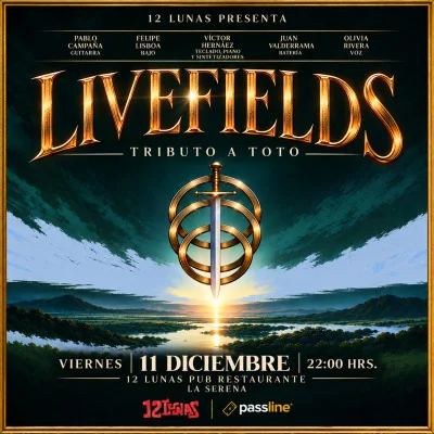 Afiche de Livefields · Tributo a Toto