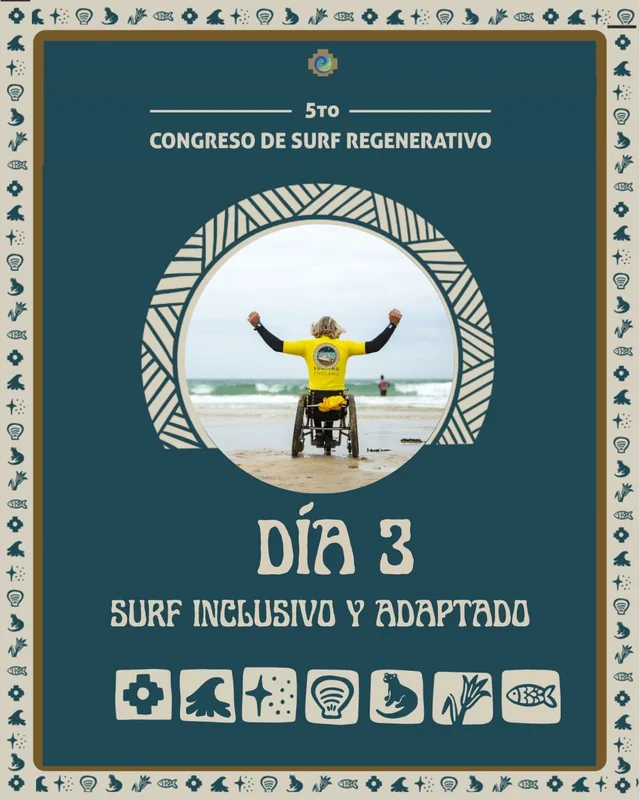 Flyer e información de Rompientes Vivas 2026 · Congreso de Surf Regenerativo