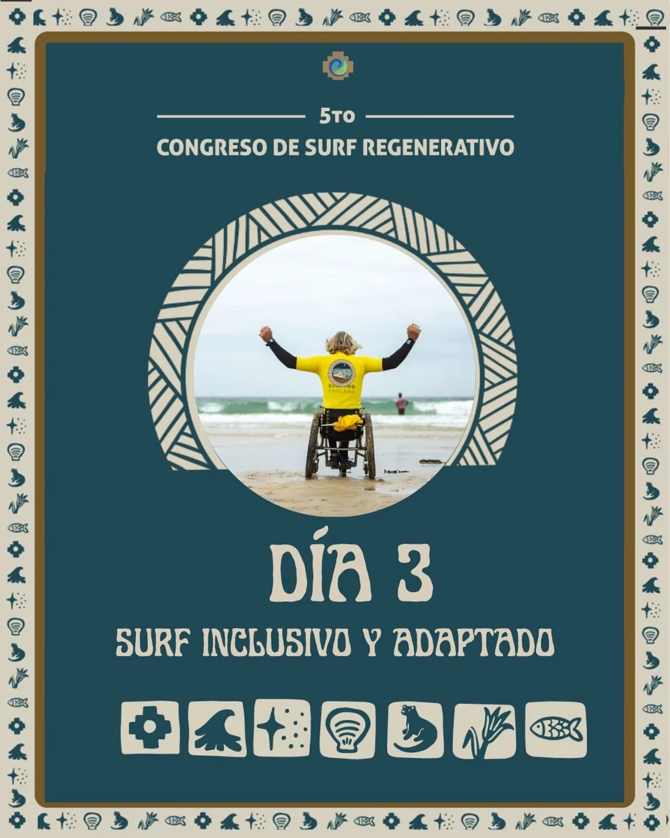 Flyer e información de Rompientes Vivas 2026 · Congreso de Surf Regenerativo
