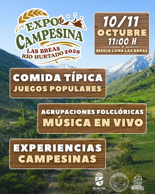 Afiche: Expo Campesina 2026 · Las Breas, Río Hurtado