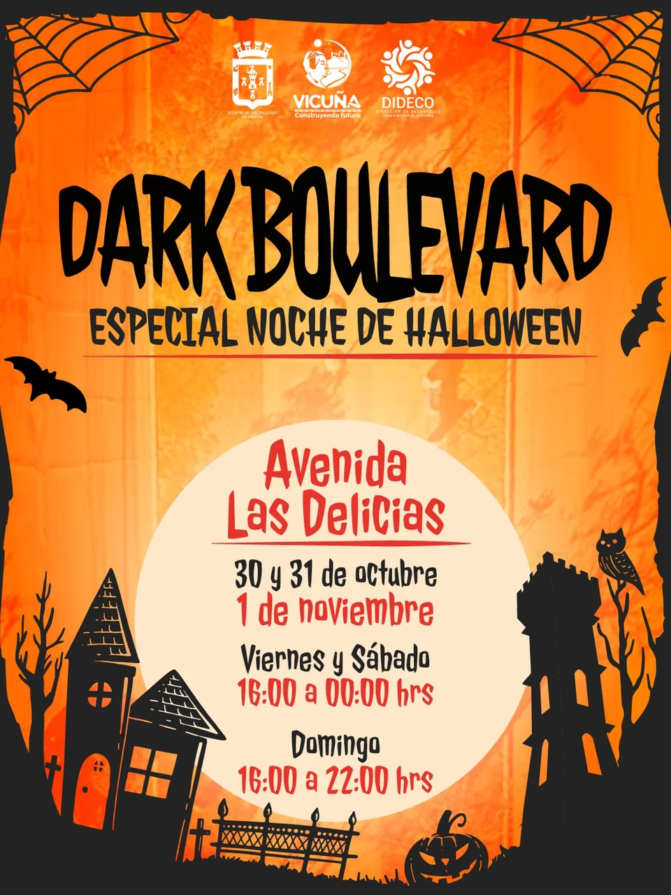 Afiche de Dark Boulevard · especial Noche de Halloween