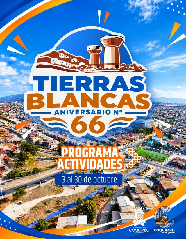 Portada del programa del 66° aniversario de Tierras Blancas, octubre de 2026.