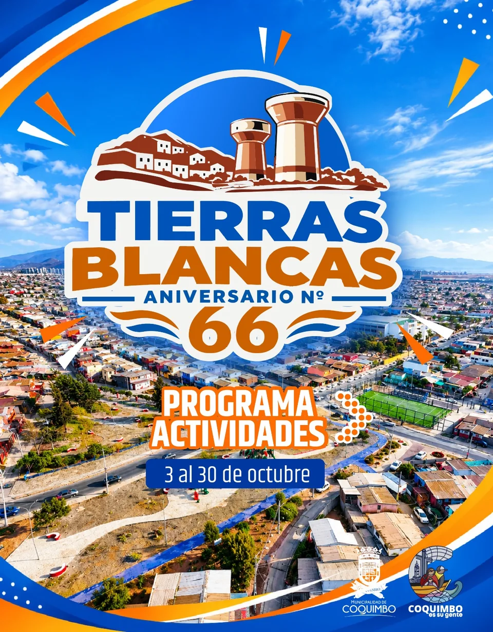 Portada del programa del 66° aniversario de Tierras Blancas, octubre de 2026.