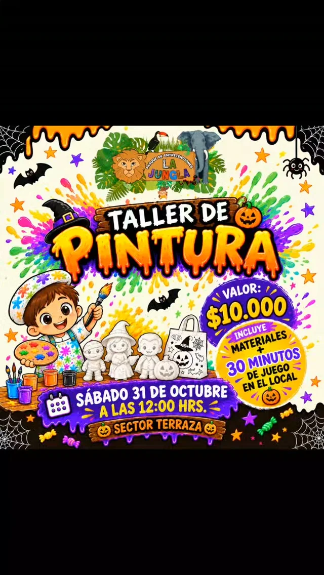 Afiche de Taller de pintura de Halloween · La Jungla