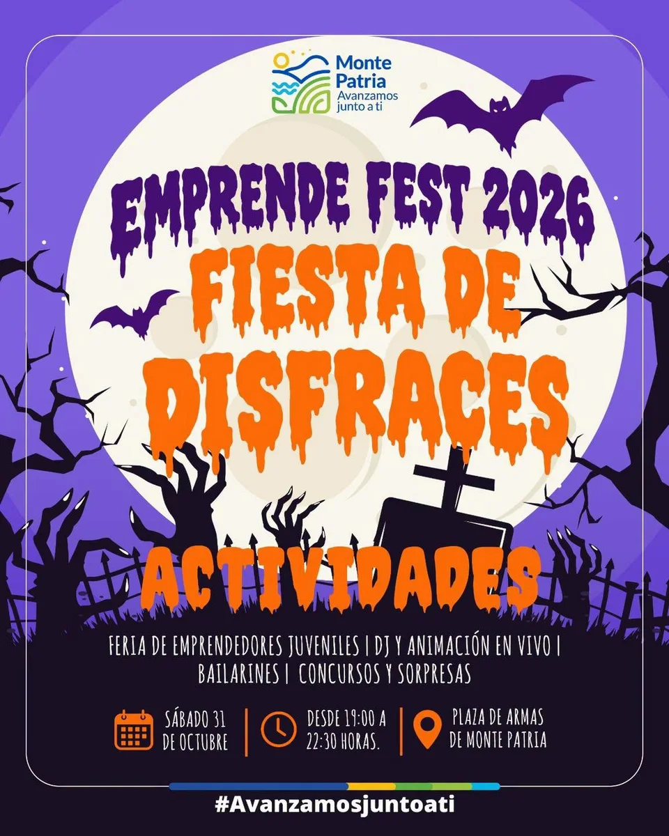 Afiche de Emprende Fest · fiesta de disfraces