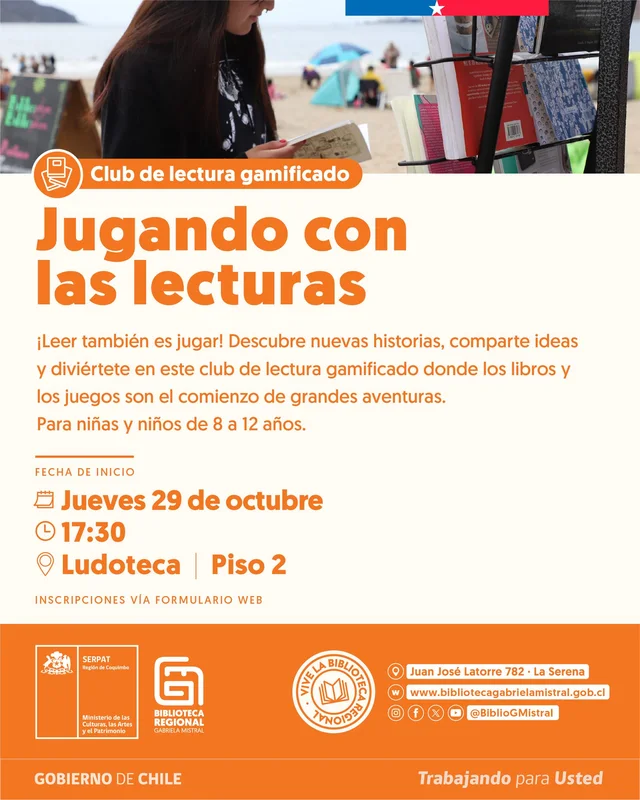 Afiche: Jugando con las lecturas · club de lectura gamificado