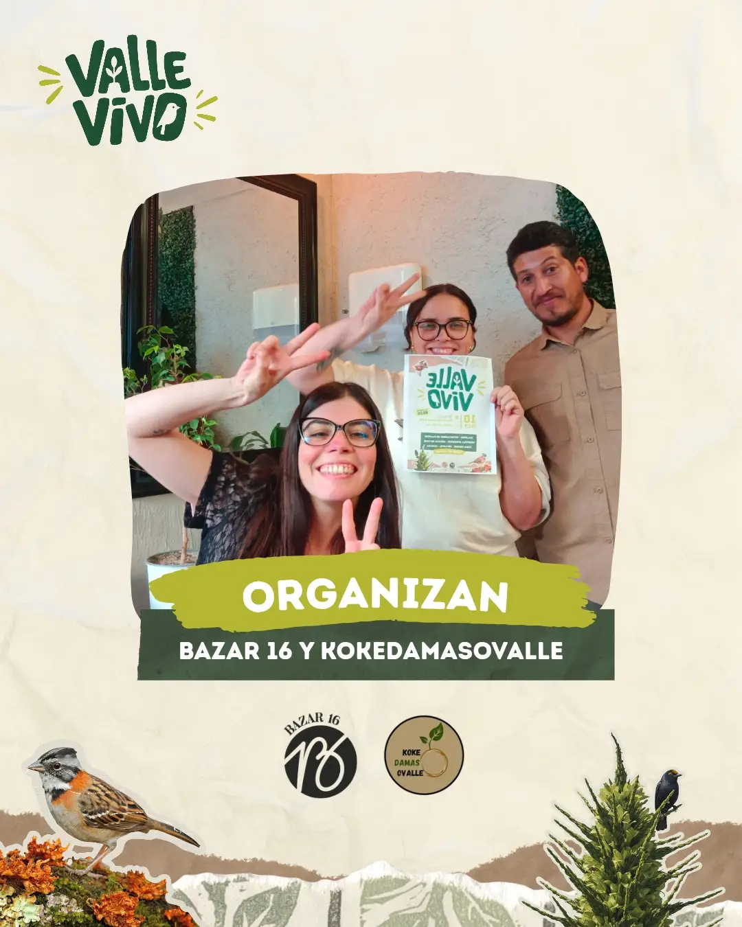 Flyer e información de Valle Vivo · Encuentro de plantas y naturaleza