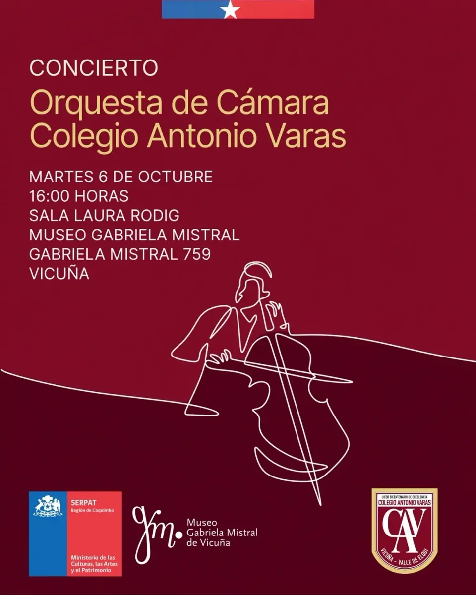 Afiche de Orquesta de Cámara del Colegio Antonio Varas · Concierto en Vicuña
