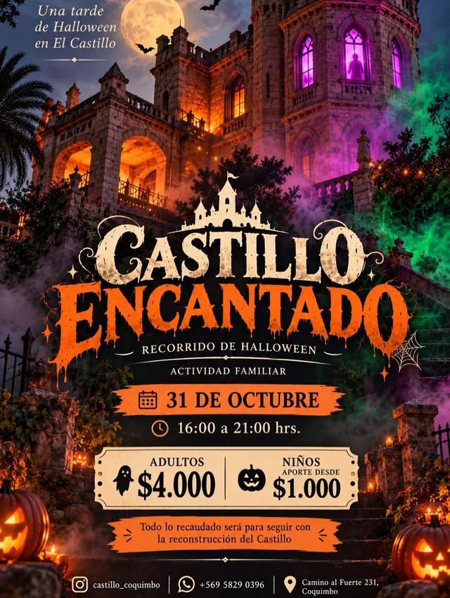 Afiche: Castillo Encantado · una tarde de Halloween