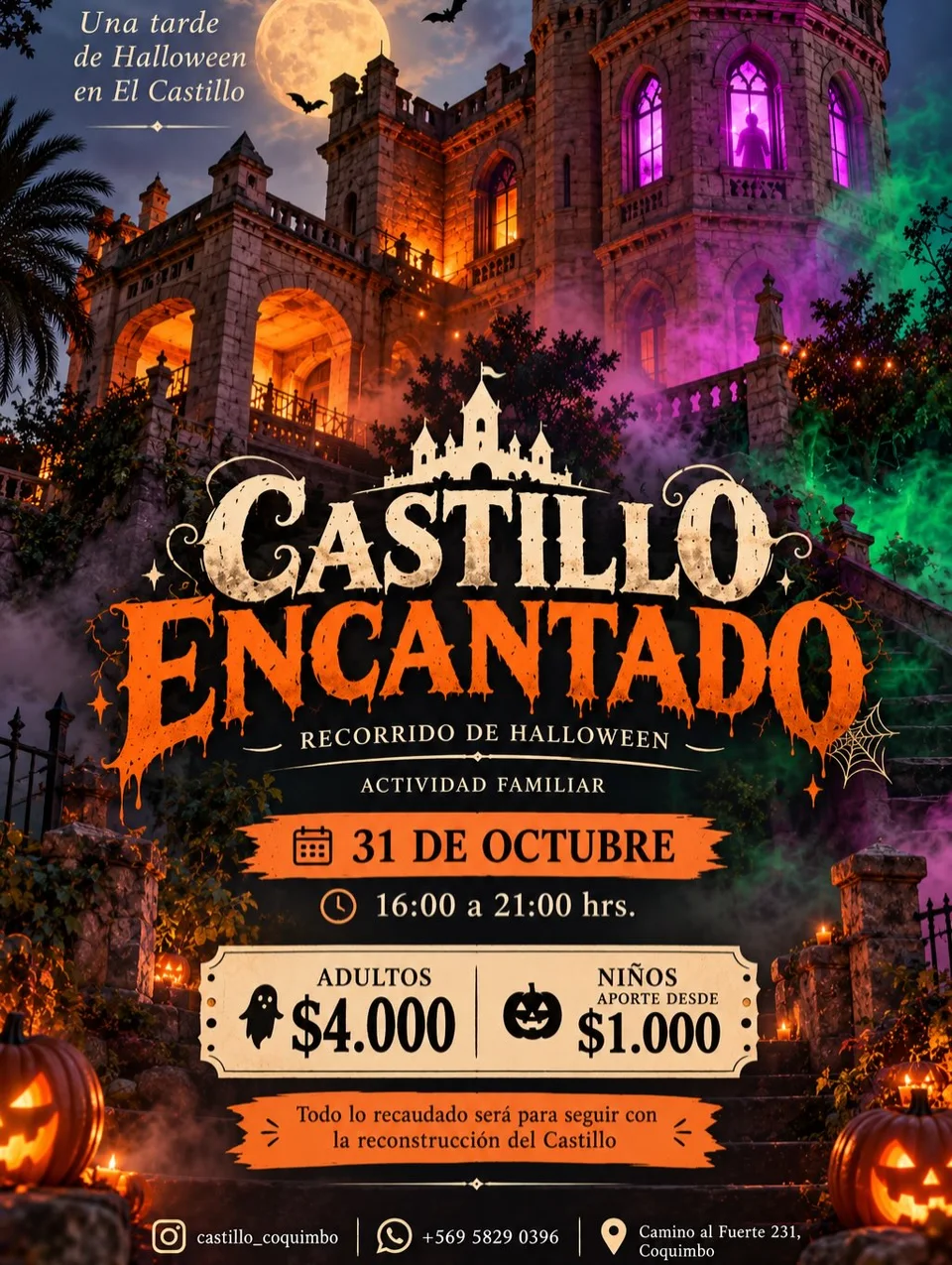 Afiche de Castillo Encantado · una tarde de Halloween