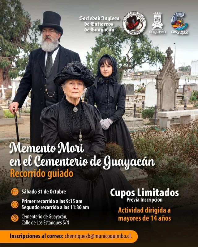 Afiche: Memento Mori · recorrido por el Cementerio de Guayacán