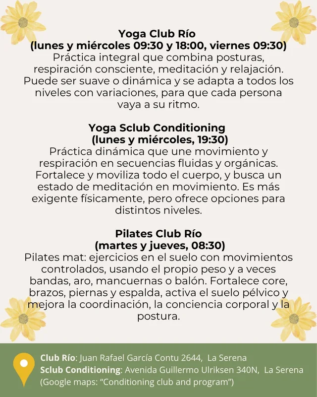 Horarios de primavera de yoga y pilates de Alma Yóguica · imagen 2