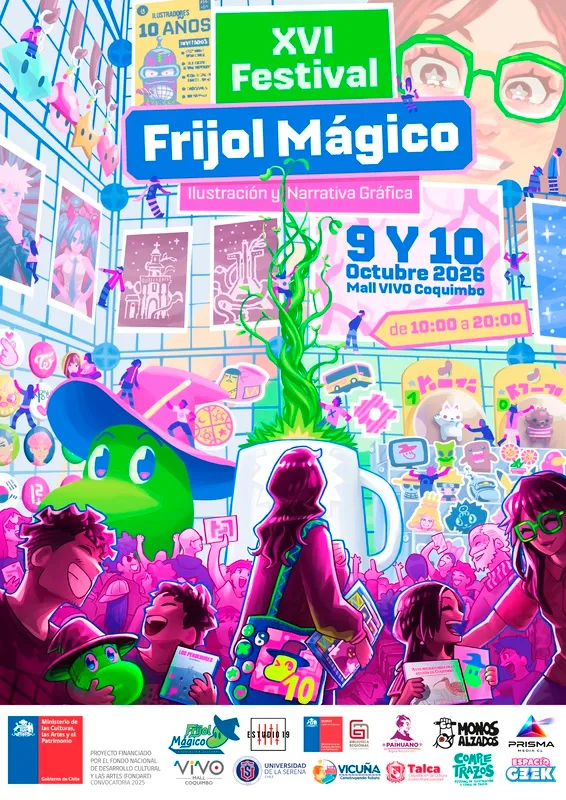 Afiche: XVI Festival Frijol Mágico · Ilustración y narrativa gráfica