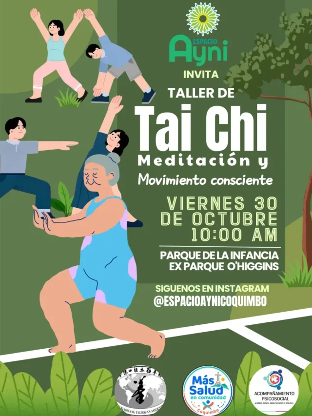 Afiche: Tai Chi · clase inaugural en el Parque de la Infancia