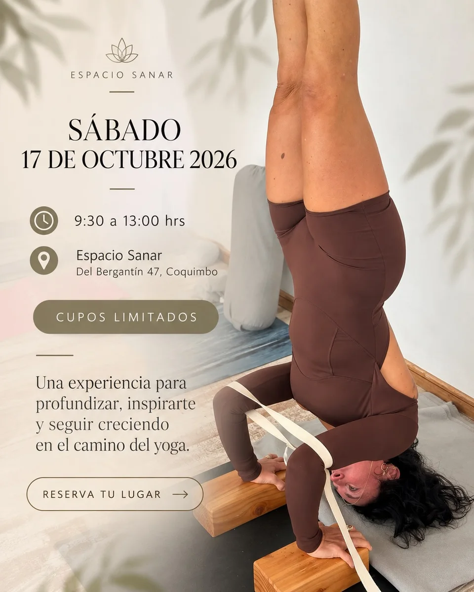 Laboratorio de Asanas con Props · fecha, horario y dirección de Espacio Sanar