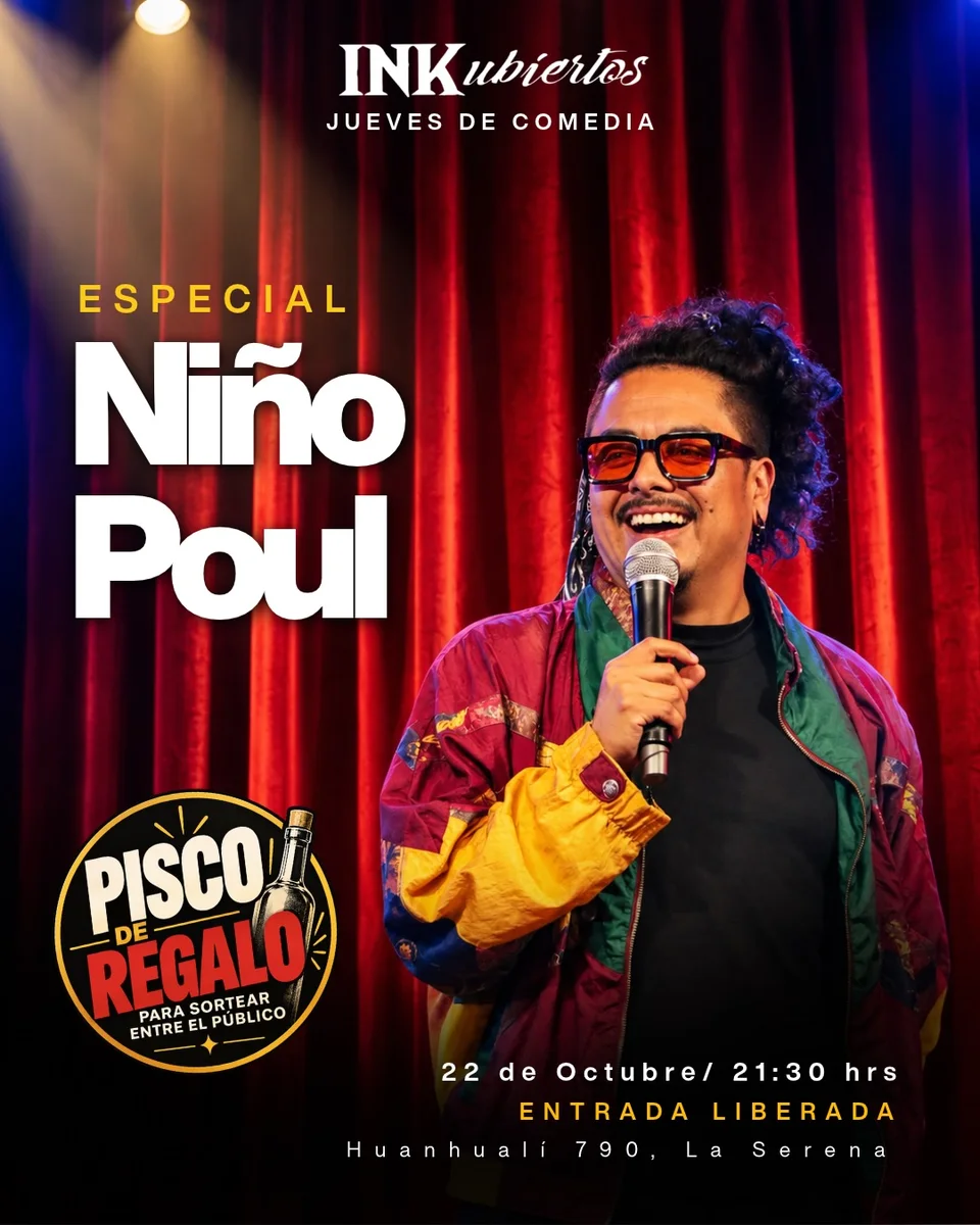 Afiche de Niño Poul · La Descarga y micrófono abierto