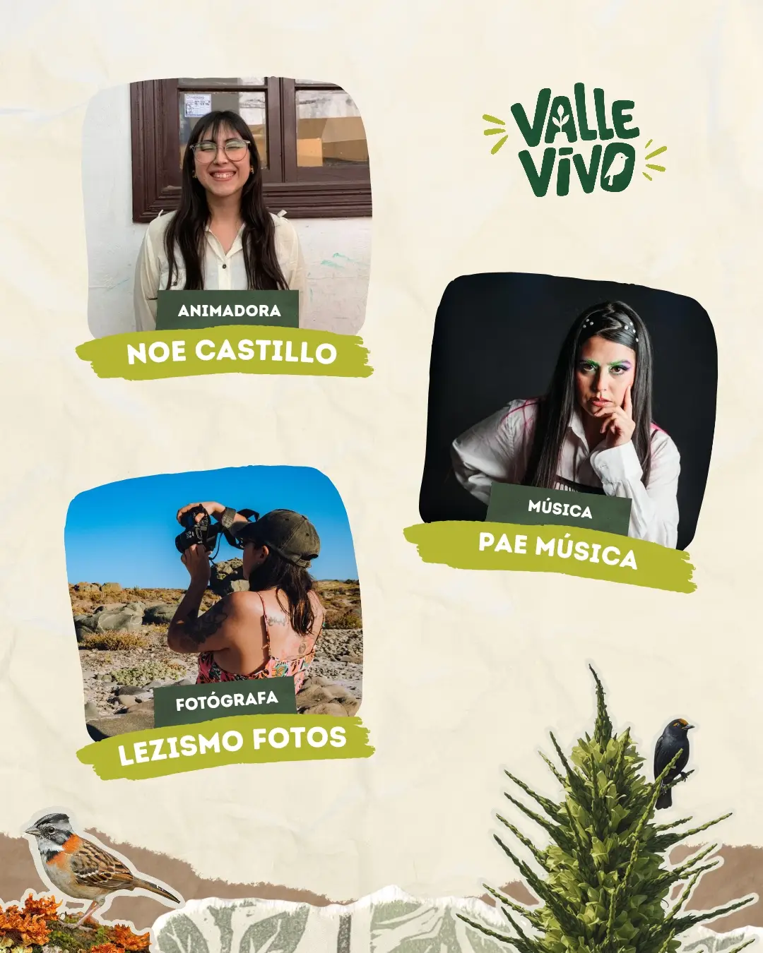 Flyer e información de Valle Vivo · Encuentro de plantas y naturaleza