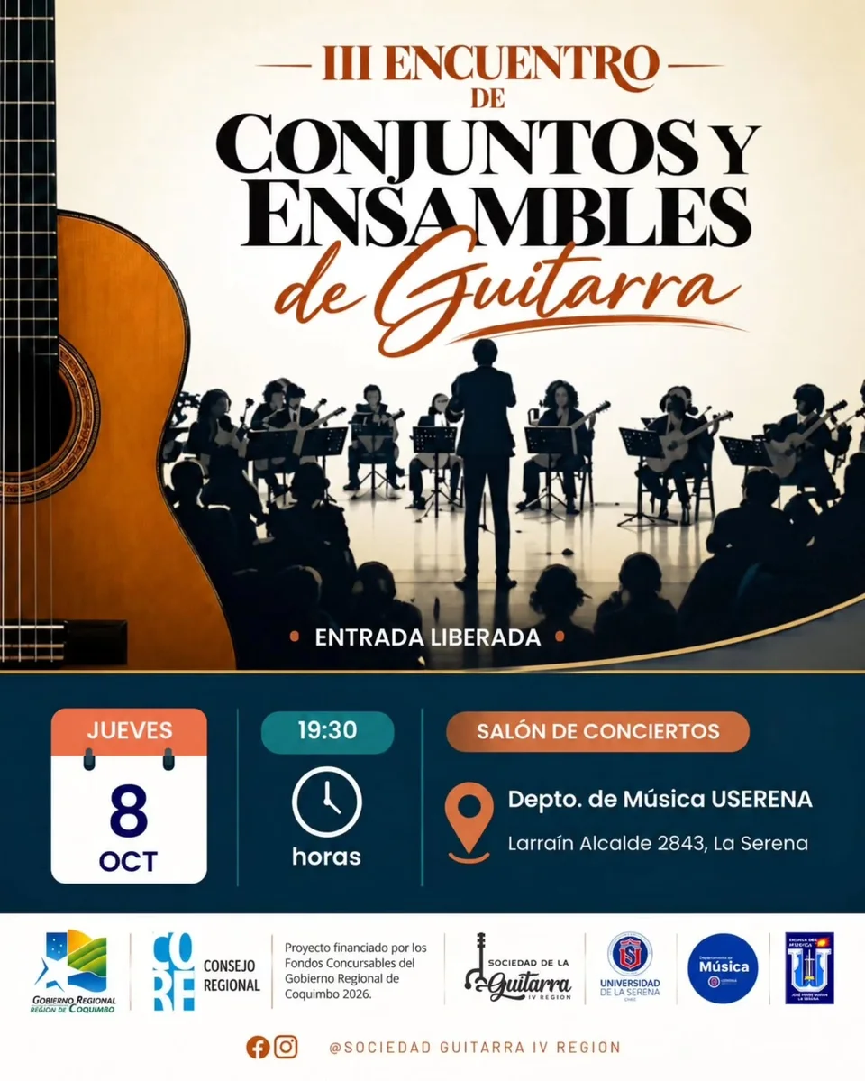 Afiche de III Encuentro de Conjuntos y Ensambles de Guitarra