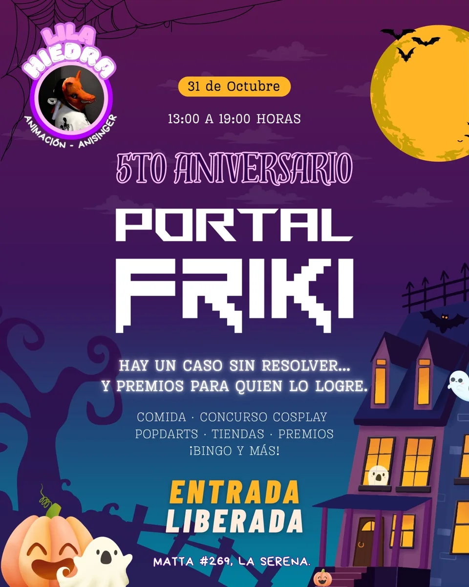 Afiche de 5.º aniversario Portal Friki · Halloween