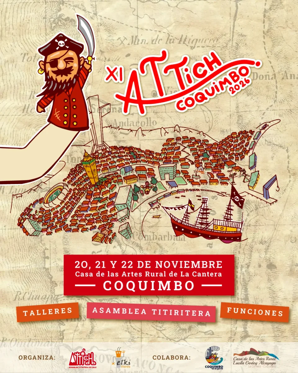 Afiche de XI Asamblea Nacional de Titiriteras y Titiriteros · Coquimbo