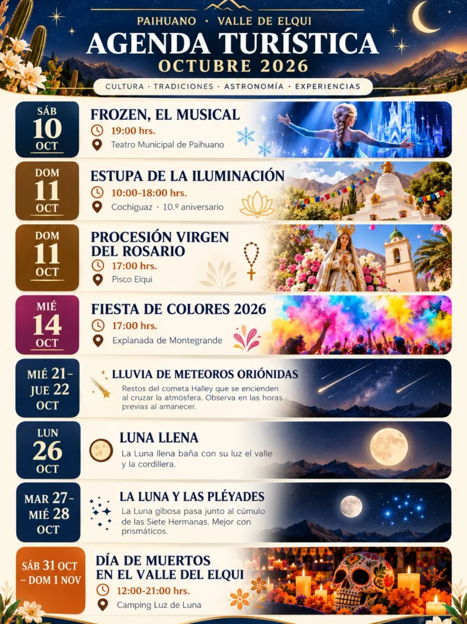 Afiche de Día de Muertos en el Valle del Elqui