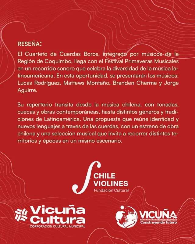 Reseña y repertorio actualizados del Cuarteto Boros en Primaveras Musicales