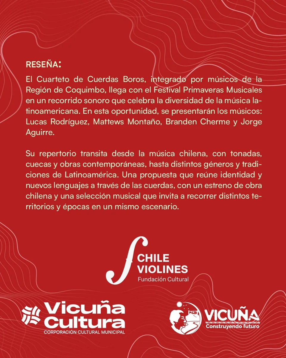 Reseña y repertorio actualizados del Cuarteto Boros en Primaveras Musicales