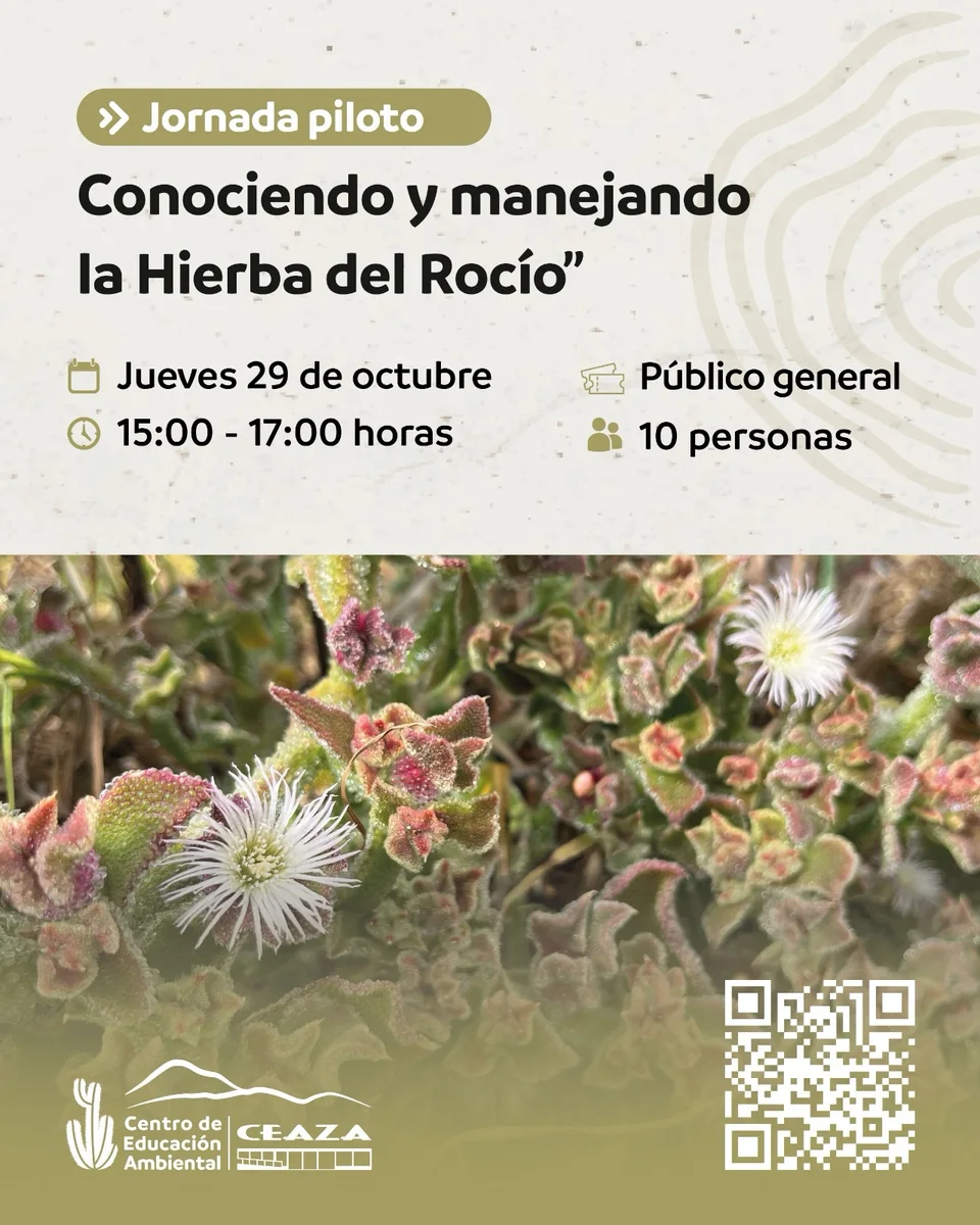 Afiche de Conociendo y manejando la Hierba del Rocío · 29 de octubre