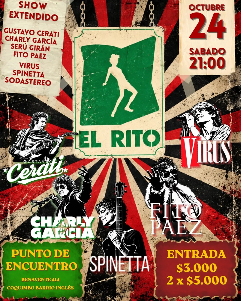 Afiche de El Rito · noche de rock argentino