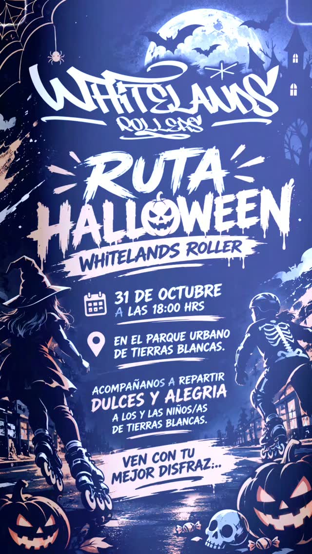 Afiche: Ruta Halloween · Whitelands Rollers
