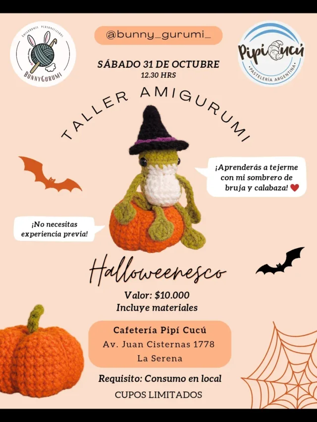 Afiche de Taller de amigurumi Halloween