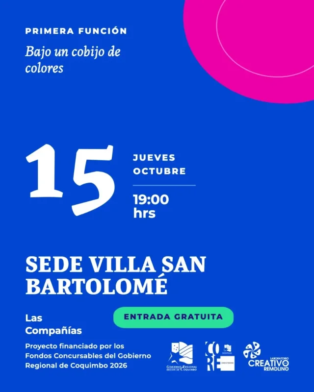 Afiche: Bajo un cobijo de colores · Villa San Bartolomé
