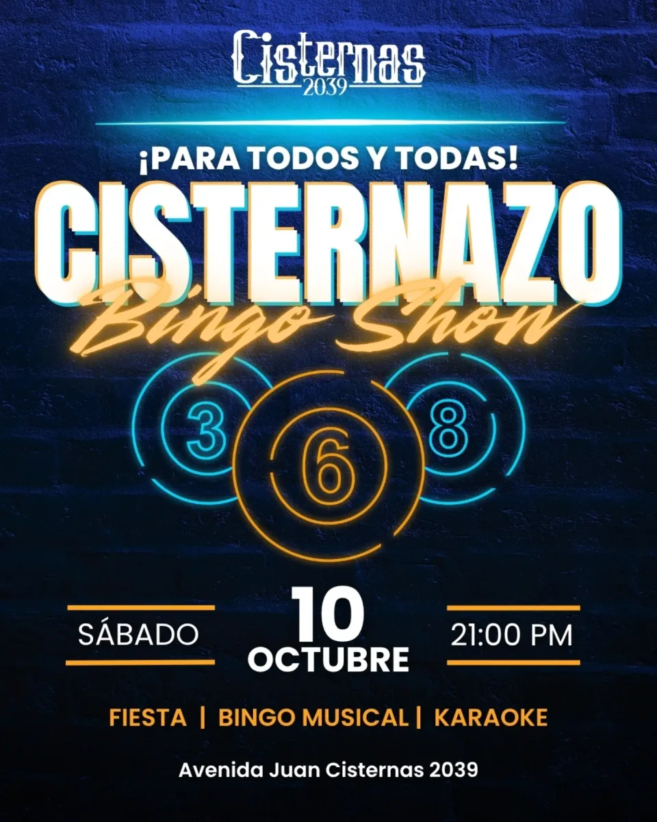 Afiche de Cisternazo Bingo Show · Cisternas 2039