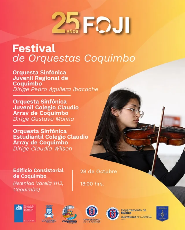 Afiche: Festival de Orquestas Coquimbo · FOJI 25 años