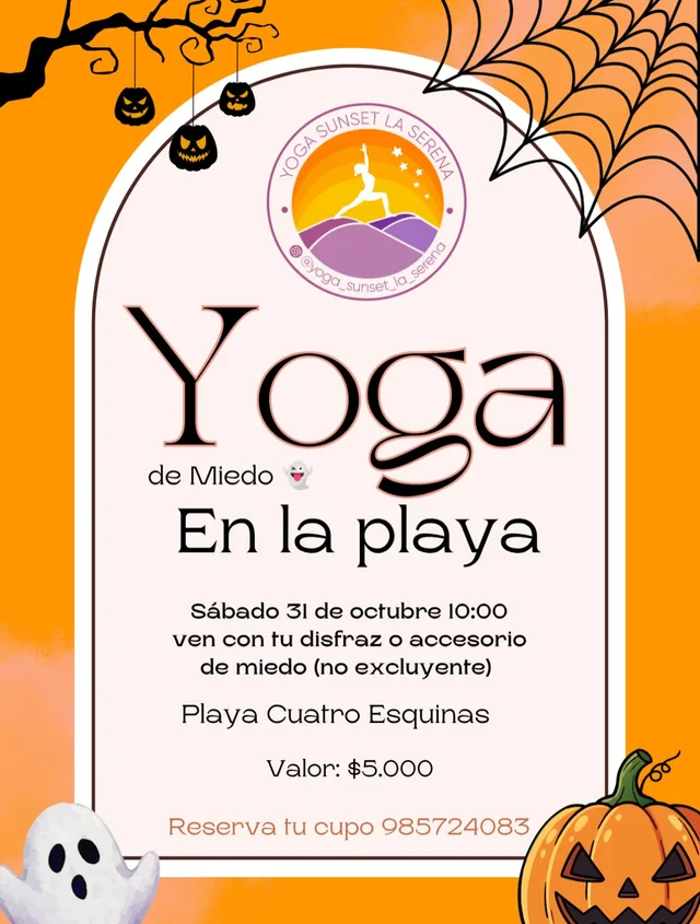 Afiche: Yoga de miedo en la playa