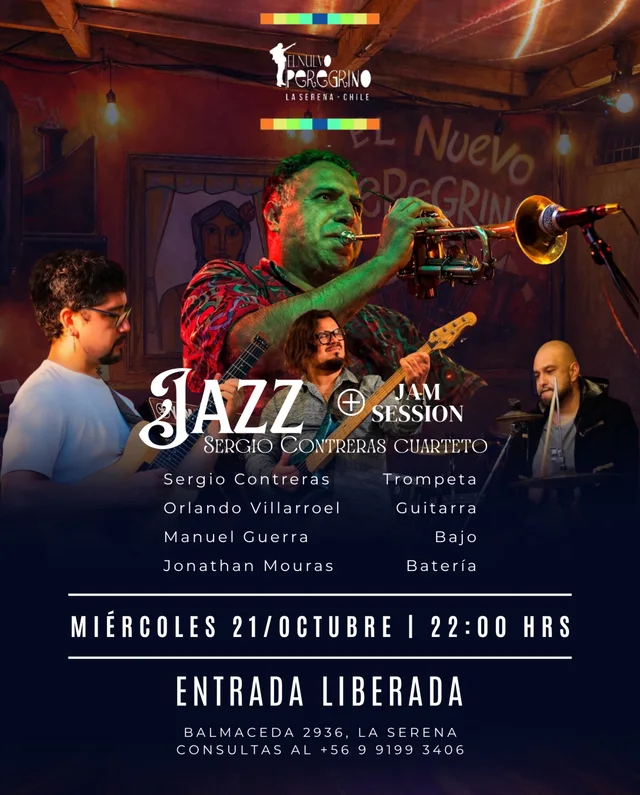 Afiche: Jazz Jam · Sergio Contreras Cuarteto