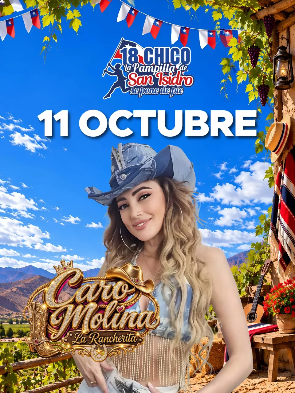 Afiche de Carolina Molina, La Rancherita · 18 Chico de Vicuña