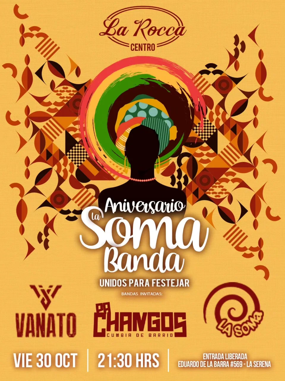 Afiche de Aniversario de La Soma · Vanato, Pa Changos y La Soma