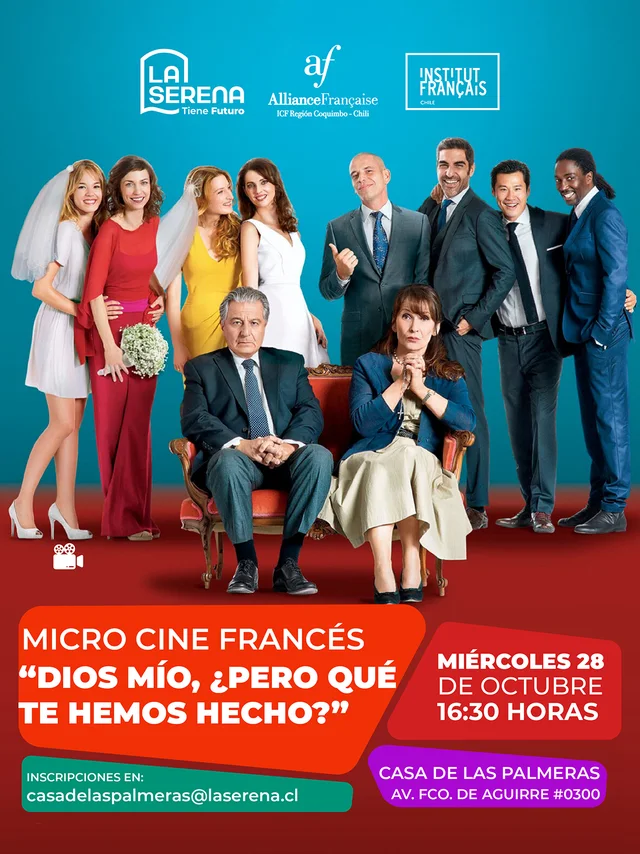 Afiche: Microcine Francés · Dios mío, ¿pero qué te hemos hecho?